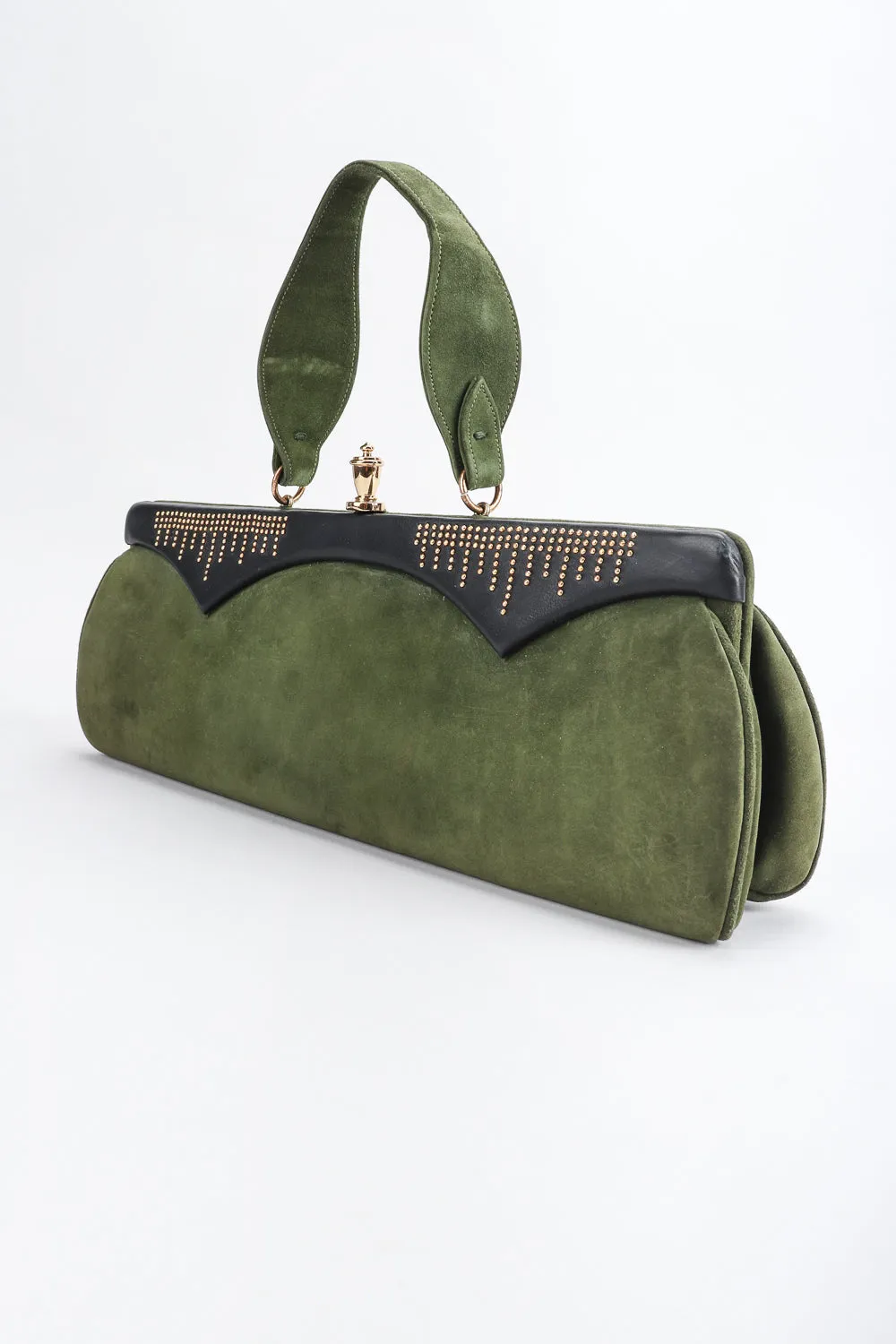 Studded Suede Baguette
