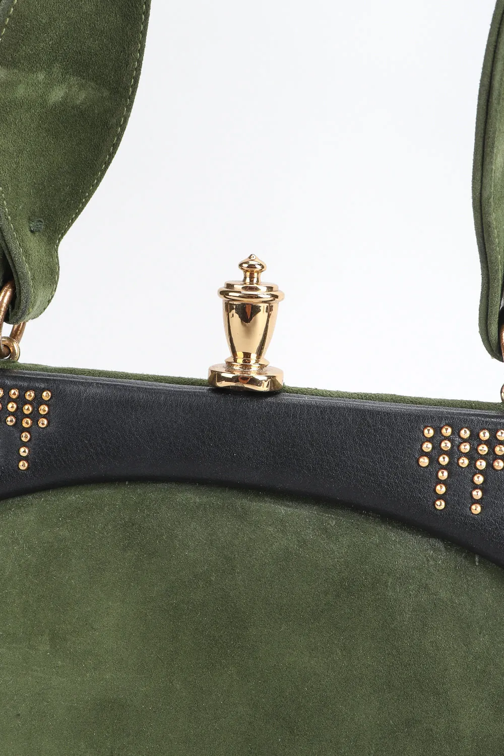 Studded Suede Baguette