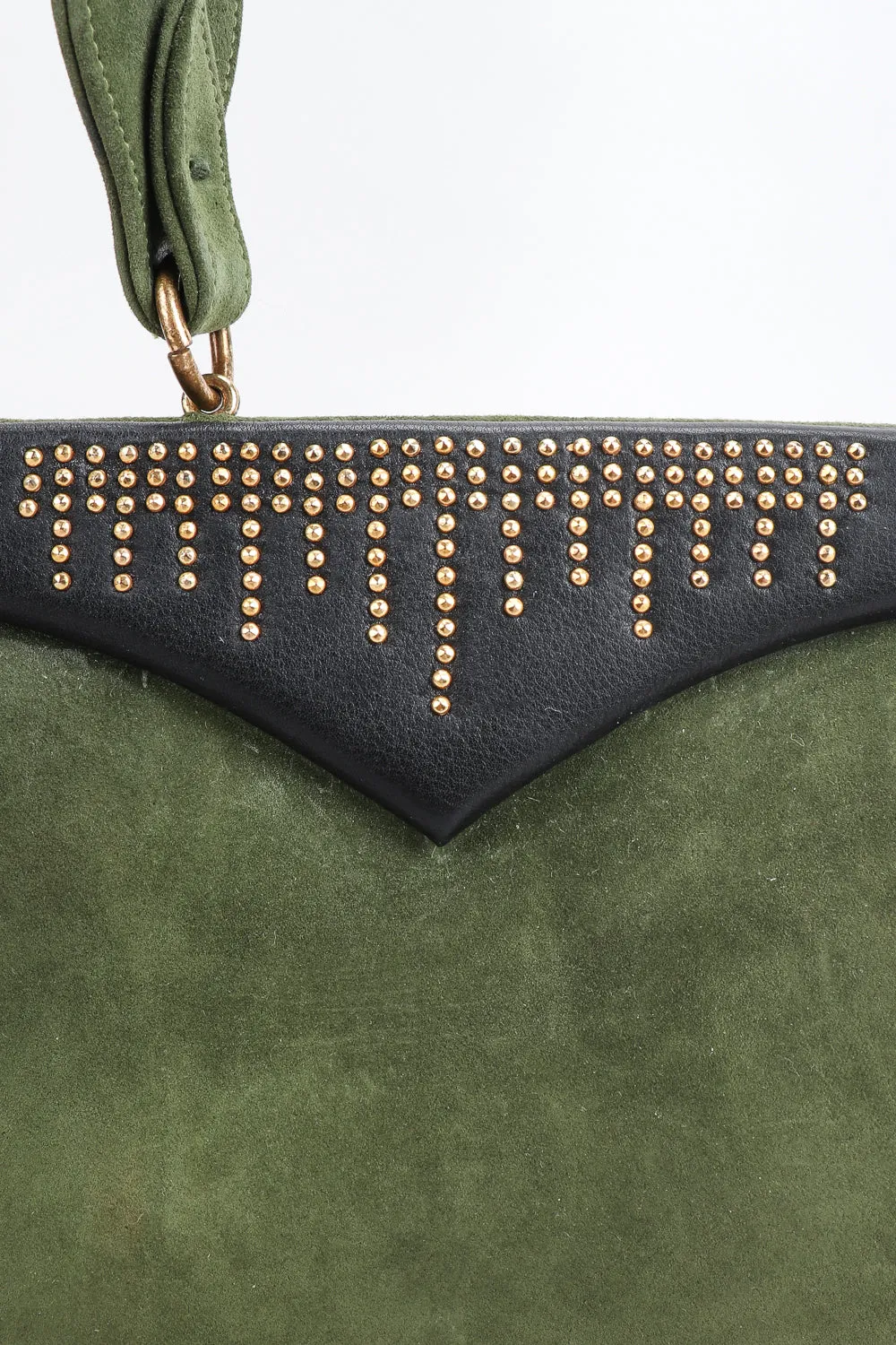 Studded Suede Baguette