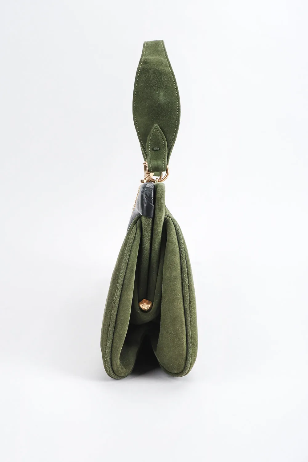 Studded Suede Baguette