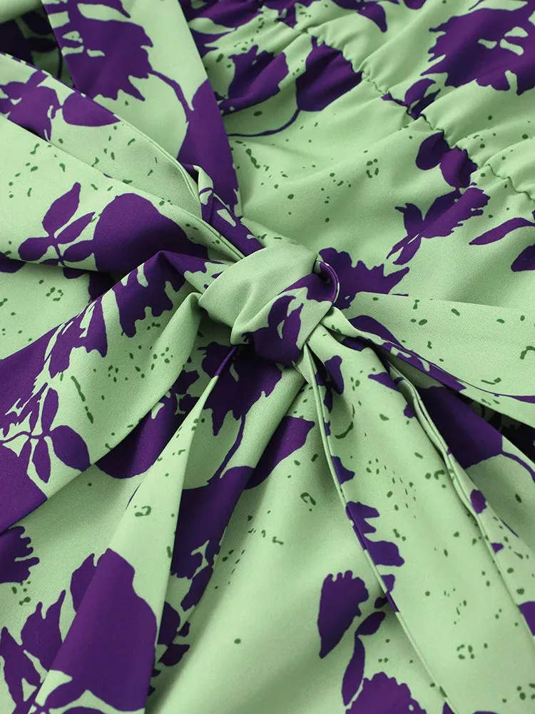 Summer Women Colorful Floral Print Maxi Dress