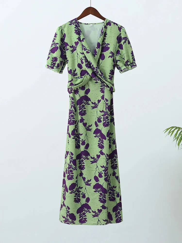 Summer Women Colorful Floral Print Maxi Dress