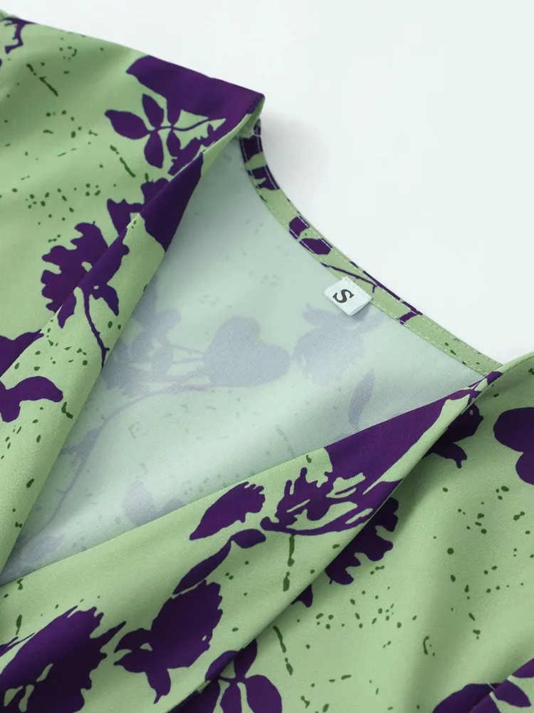 Summer Women Colorful Floral Print Maxi Dress