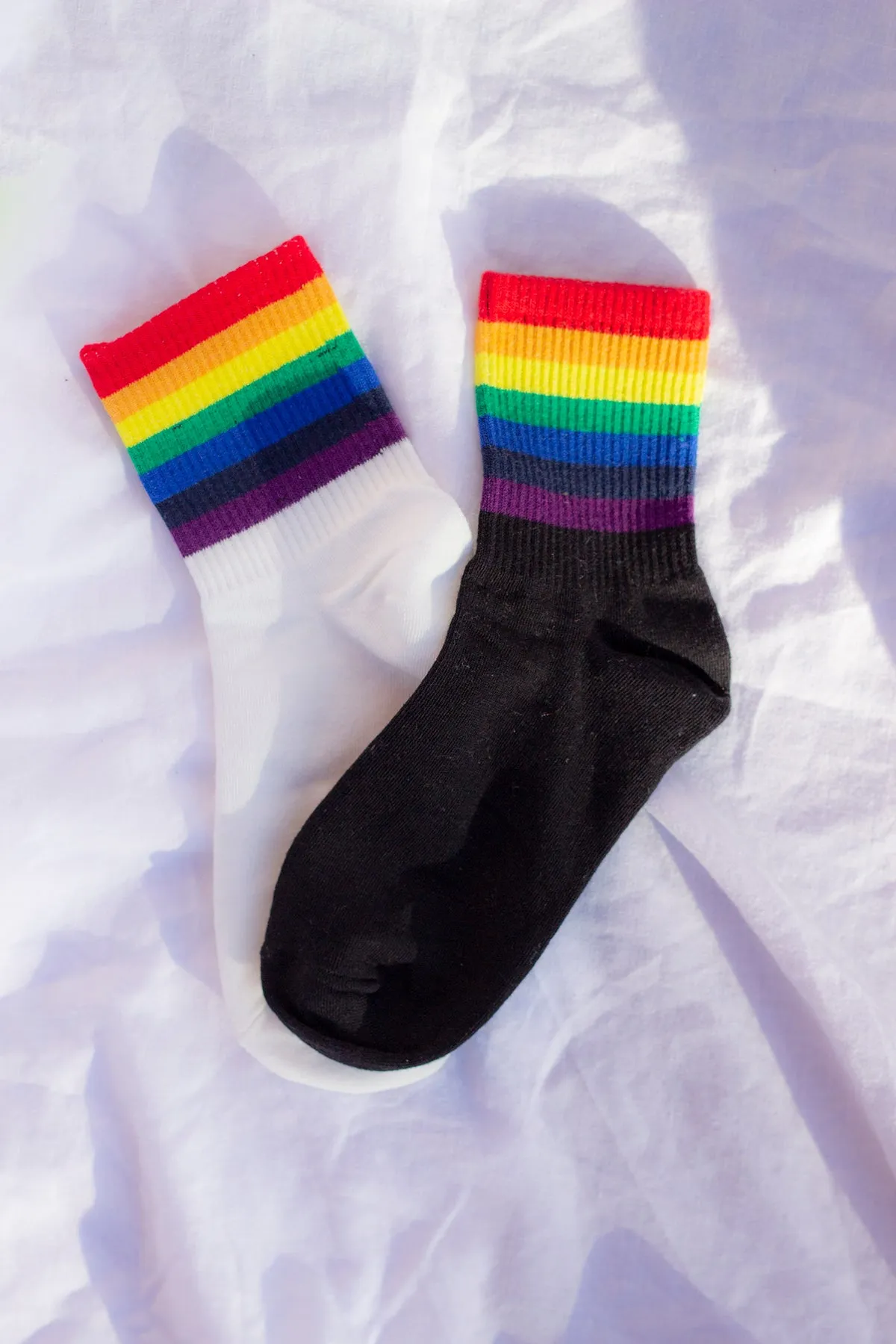 Thick Rainbow Stripe Top Socks