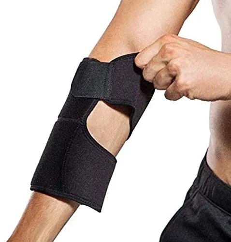 Tima Elbow Support Brace, Adjustable Tennis Elbow Support Brace, Great for Sprained Elbows, Tendonitis, Arthritis, Basketball, Baseball, Golfer's Elbow Provides Support & Ease Pains (Black)