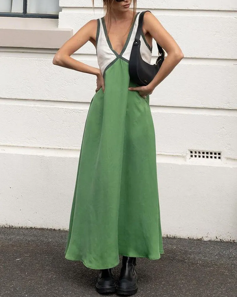 Two-Tone Maxi Dress | Flowy & Elegant | Boho Chic