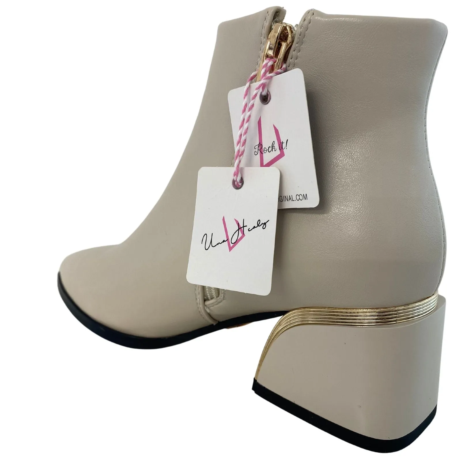 Una Healy Fly Away Low Heeled Boots - Cream