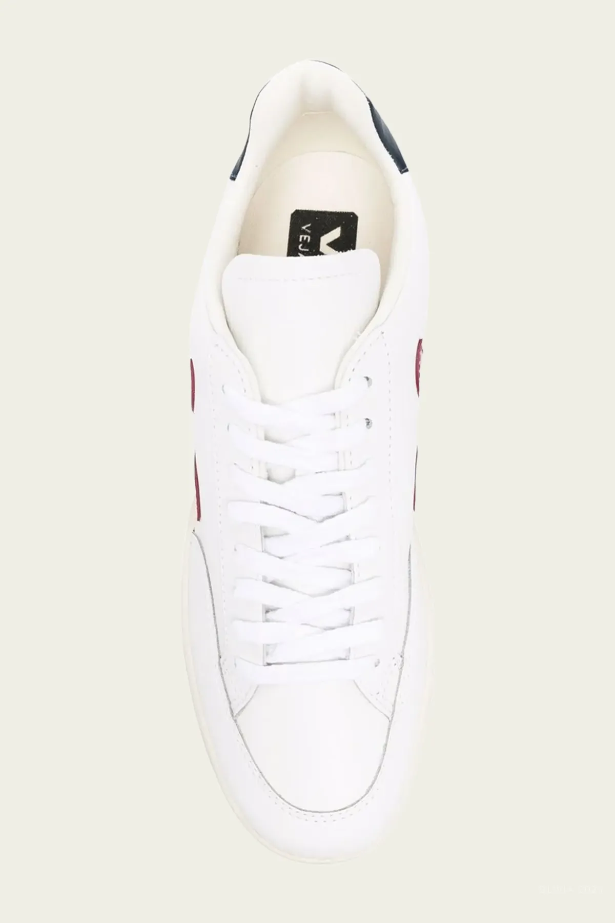V-12 Leather Men Sneaker in White Marsala Nautico
