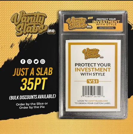 Vanity Slabs 10 Pack Bundle Includes Random Mystery Card for Baseball Football Hockey Basketball Cards