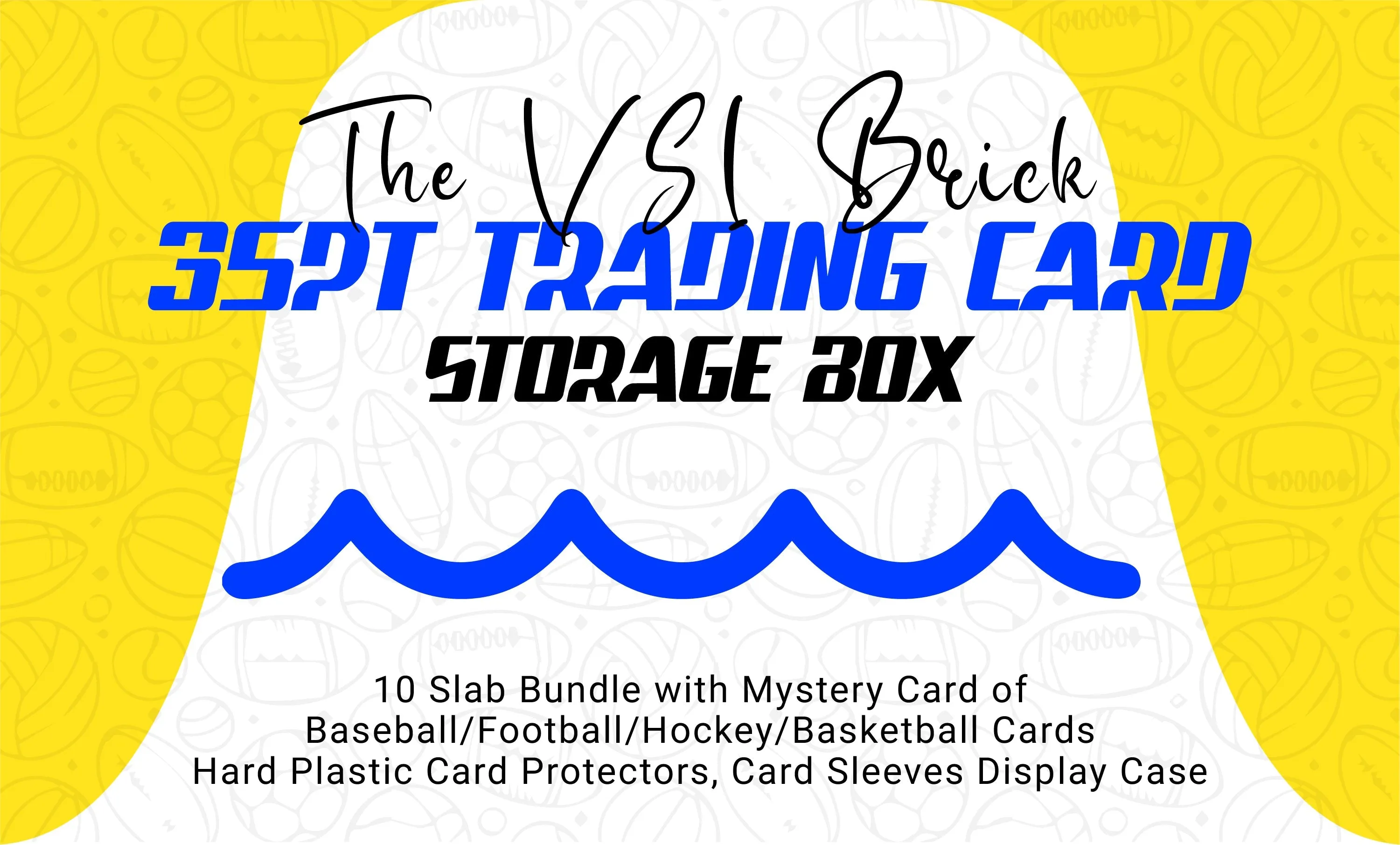 Vanity Slabs 10 Pack Bundle Includes Random Mystery Card for Baseball Football Hockey Basketball Cards