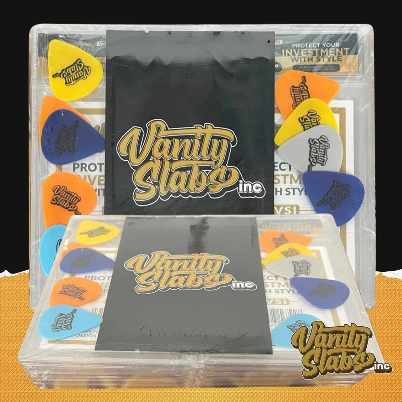 Vanity Slabs 10 Pack Bundle Includes Random Mystery Card for Baseball Football Hockey Basketball Cards
