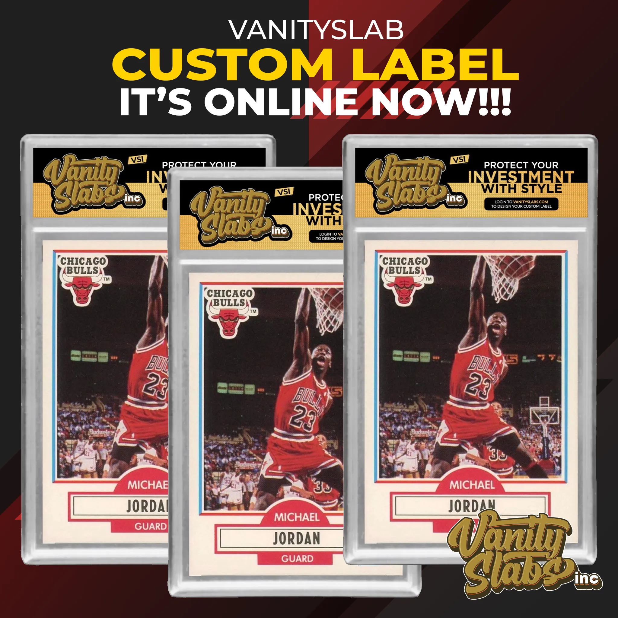 Vanity Slabs 10 Pack Bundle Includes Random Mystery Card for Baseball Football Hockey Basketball Cards