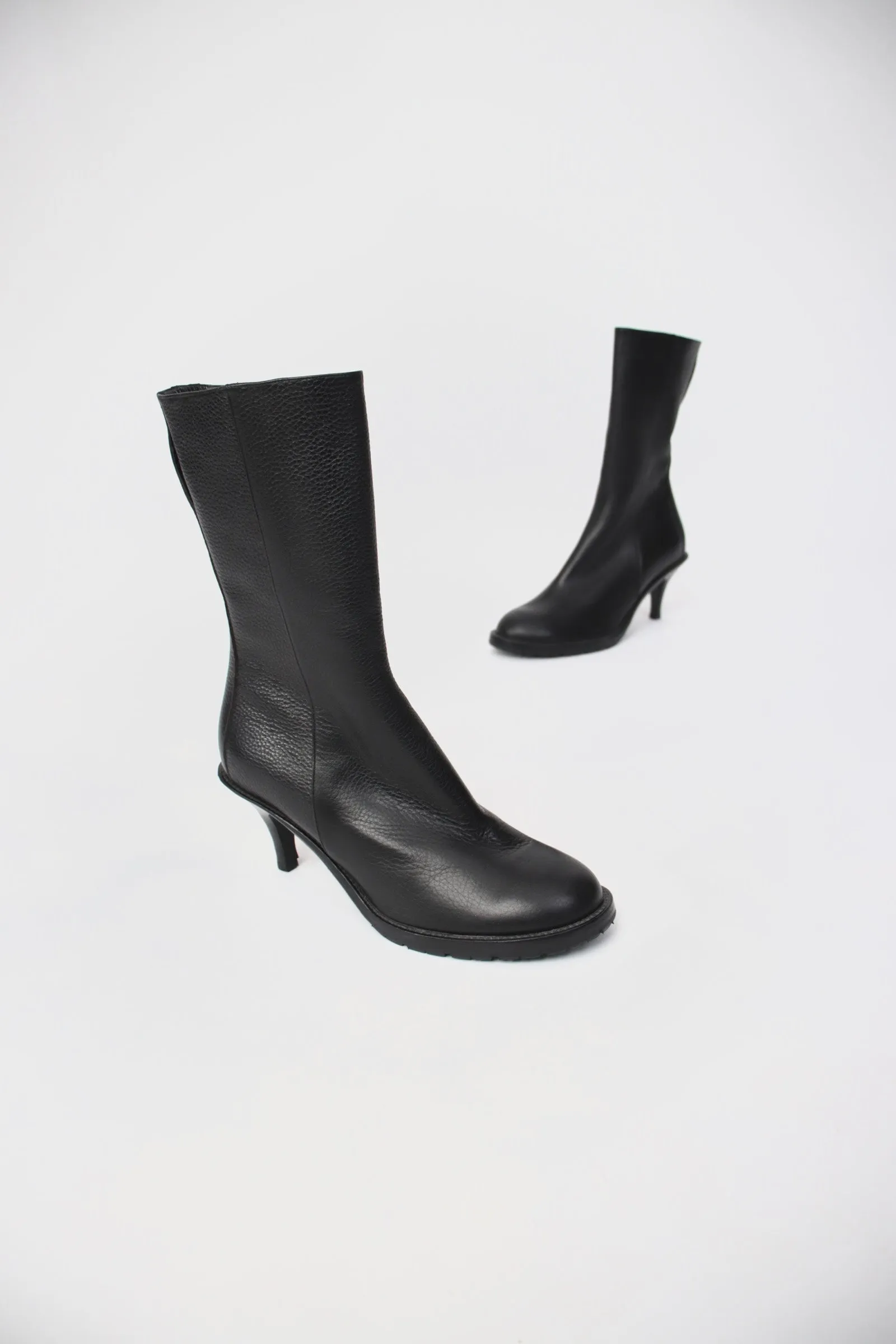 Veronique Branquinho Leather Mid-Calf Boots*