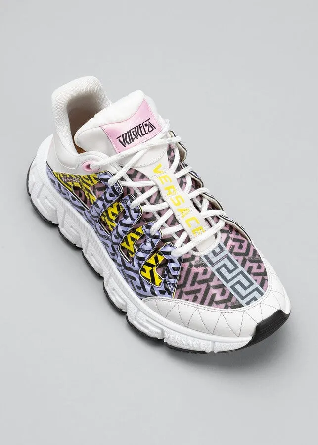 Versace Women's Trigreca Colorblock Logo Lace Up Runner Sneakers