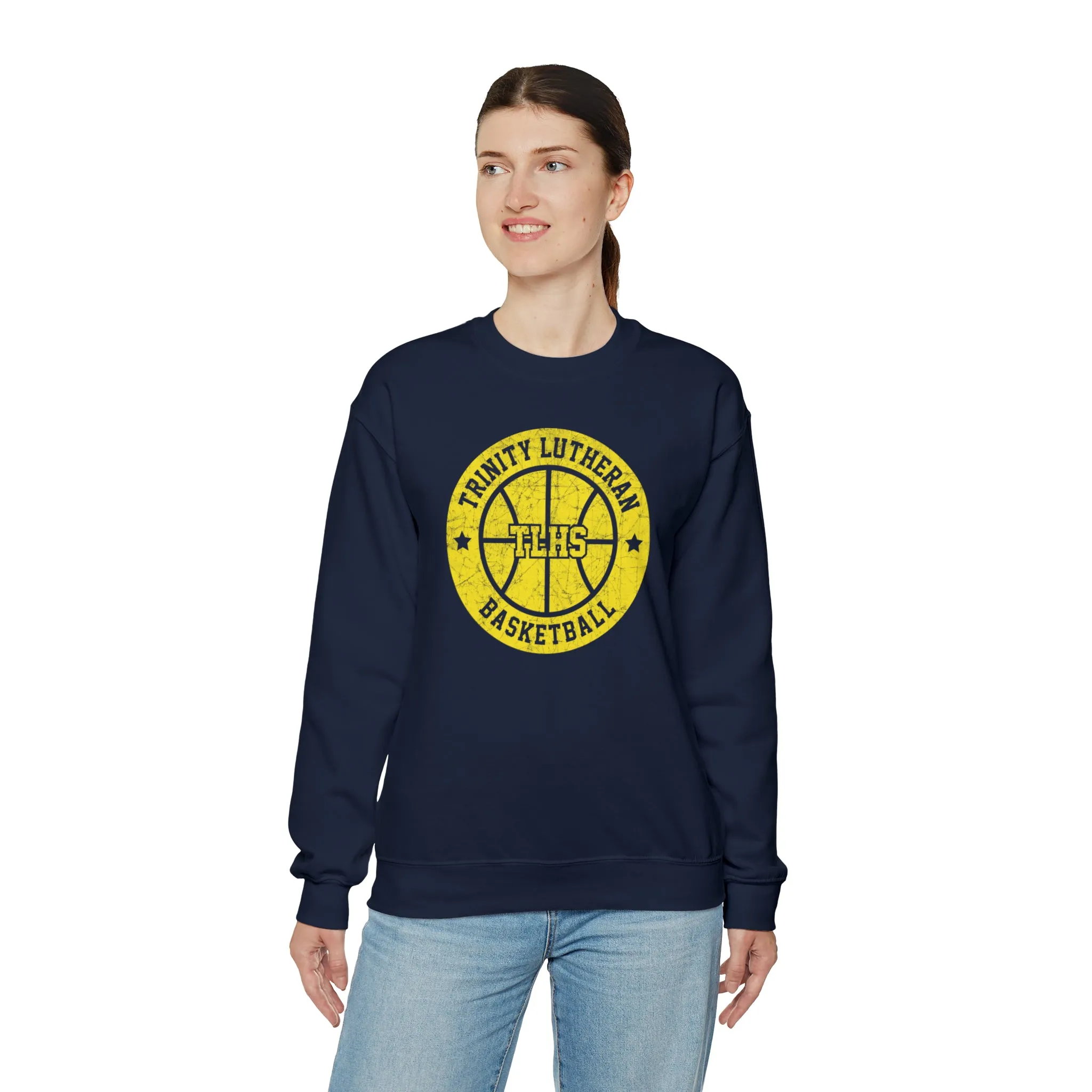 Vintage Trinity Lutheran Basketball Unisex Heavy Blend™ Crewneck Sweatshirt