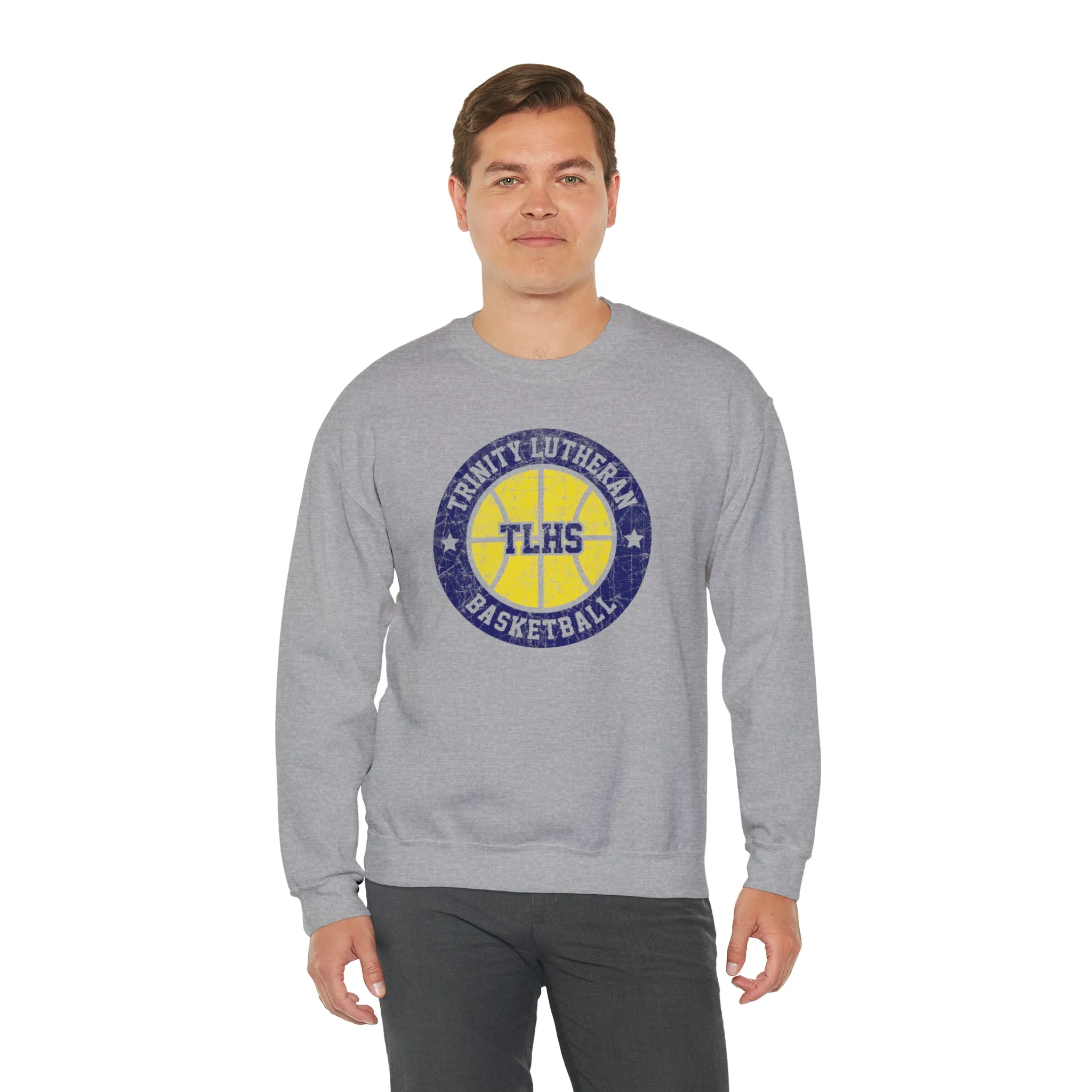 Vintage Trinity Lutheran Basketball Unisex Heavy Blend™ Crewneck Sweatshirt