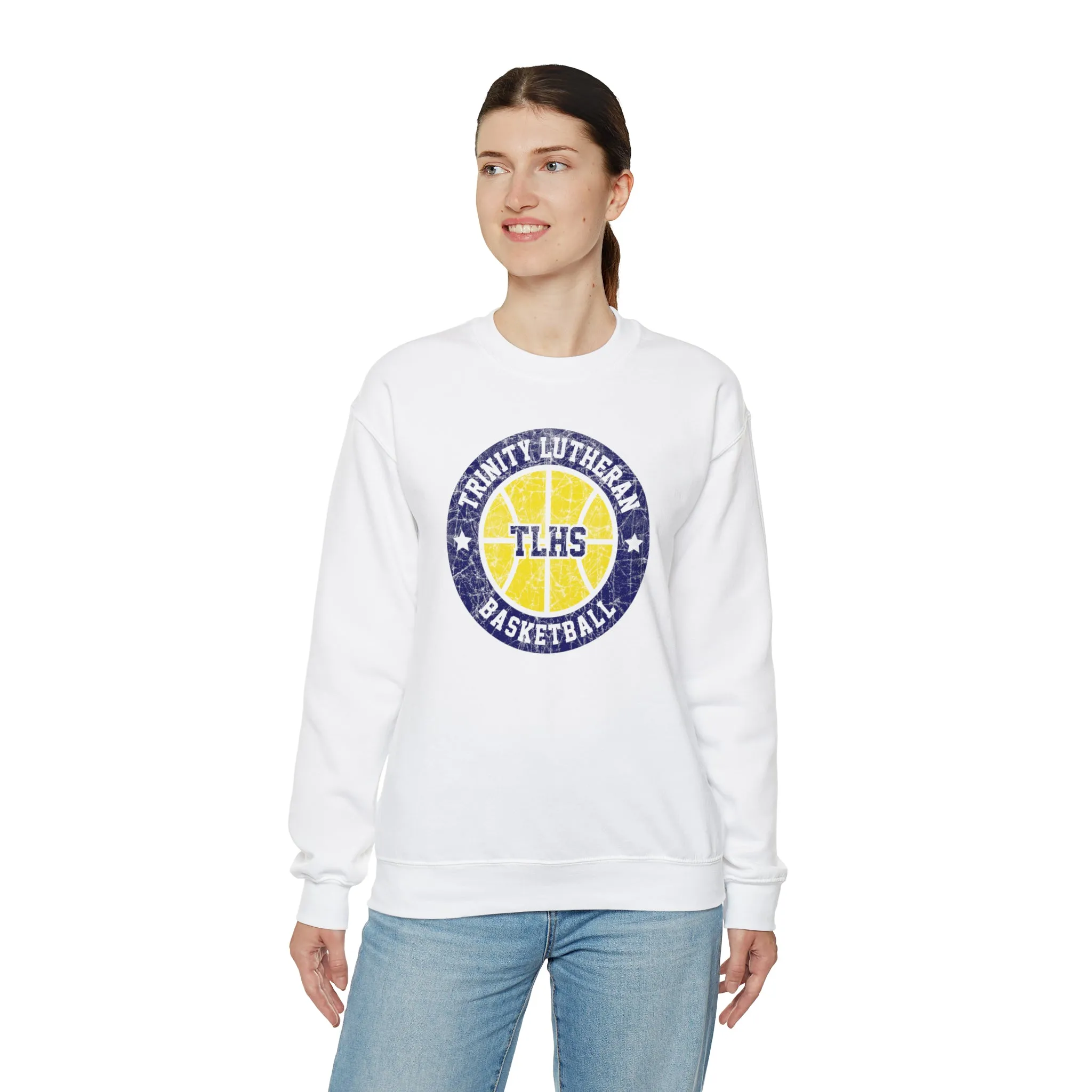 Vintage Trinity Lutheran Basketball Unisex Heavy Blend™ Crewneck Sweatshirt