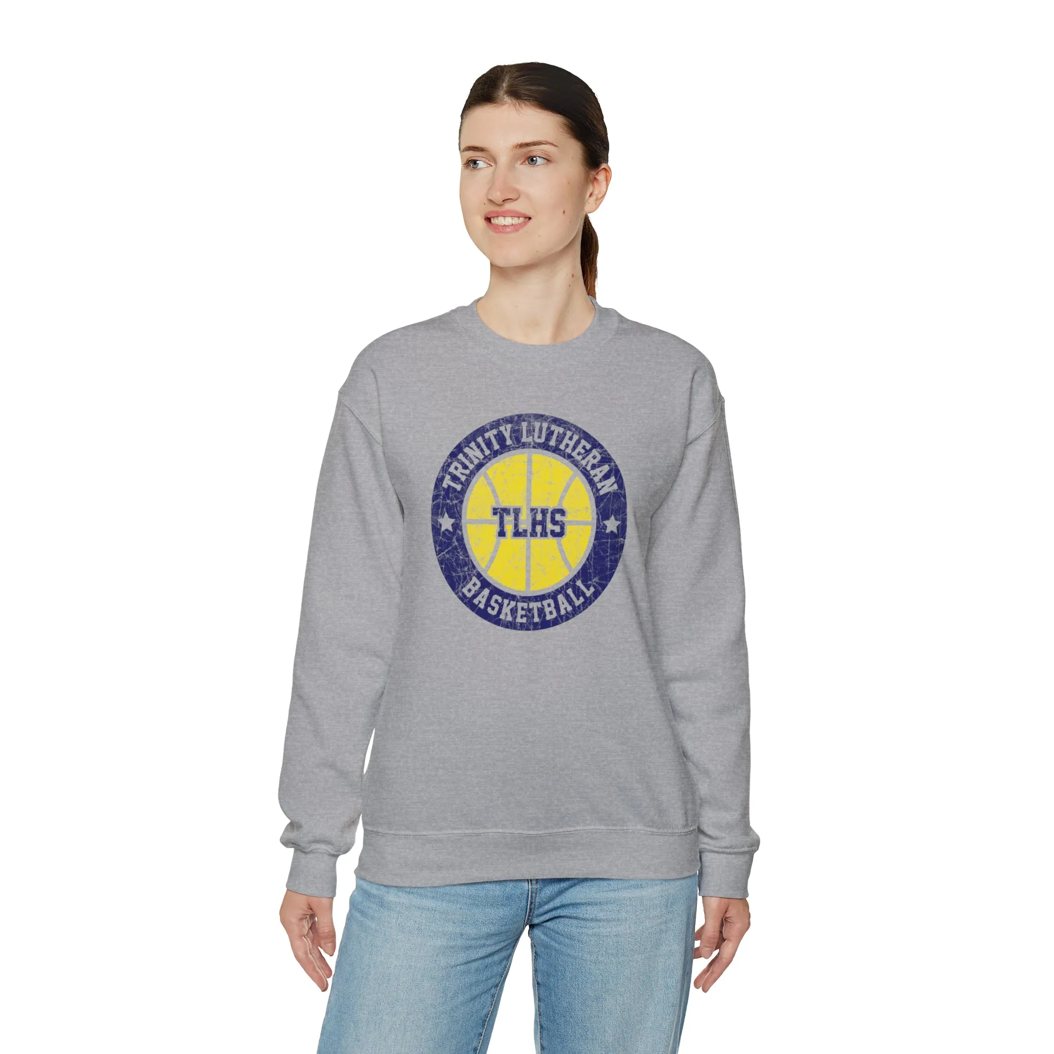Vintage Trinity Lutheran Basketball Unisex Heavy Blend™ Crewneck Sweatshirt