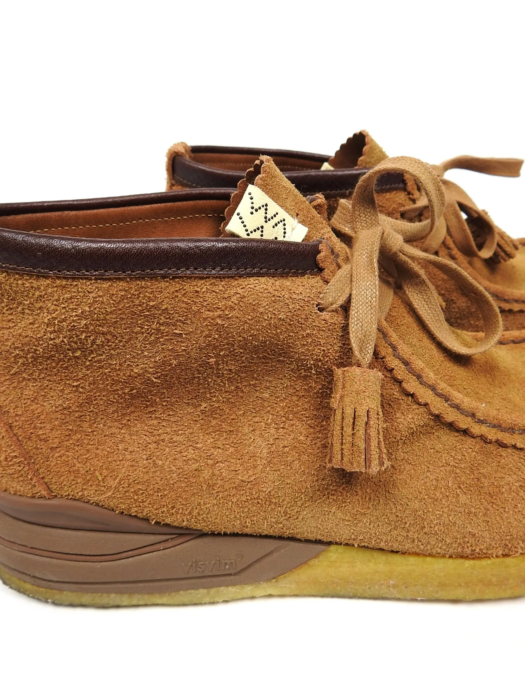 Visvim Beuys Trekker Folk Leather Trimmed Suede Boots Size US11