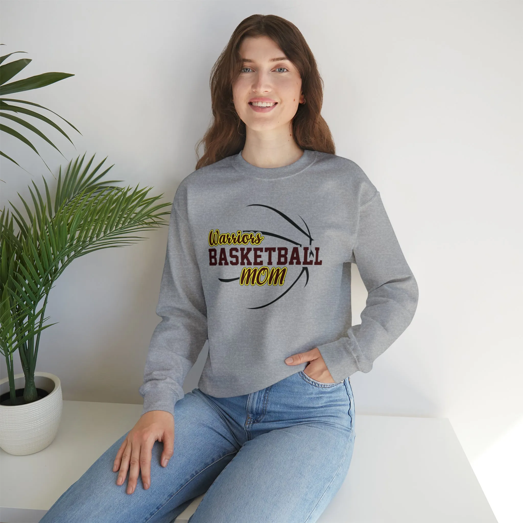 Warriors Basketball Mom Unisex Heavy Blend™ Crewneck Sweatshirt