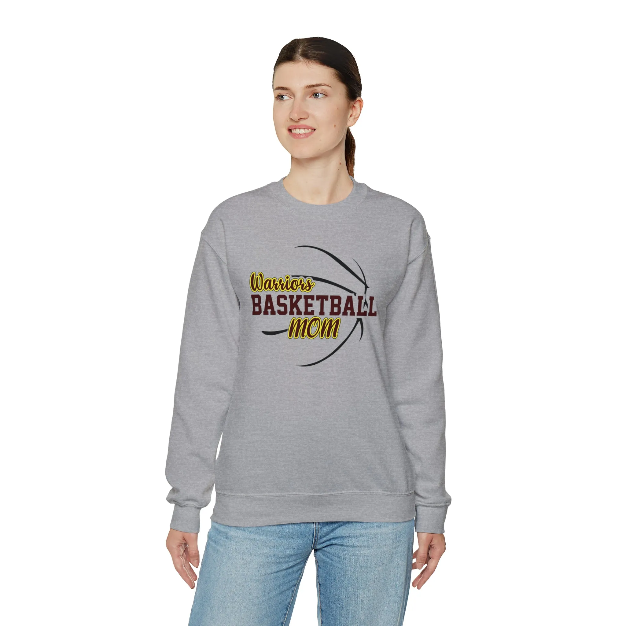 Warriors Basketball Mom Unisex Heavy Blend™ Crewneck Sweatshirt
