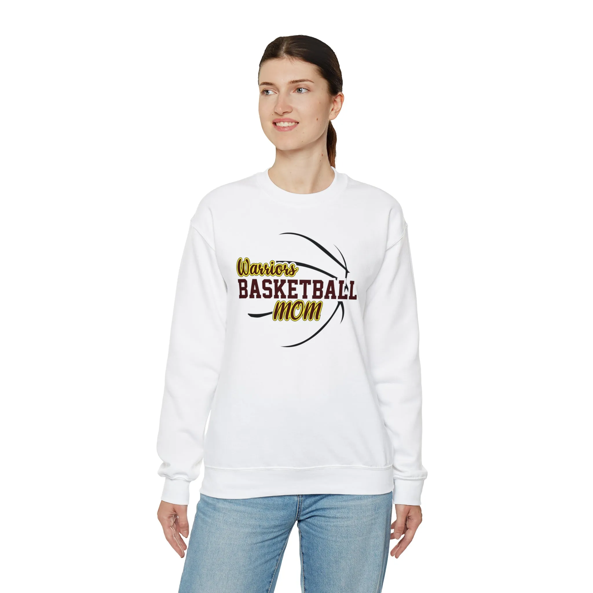 Warriors Basketball Mom Unisex Heavy Blend™ Crewneck Sweatshirt