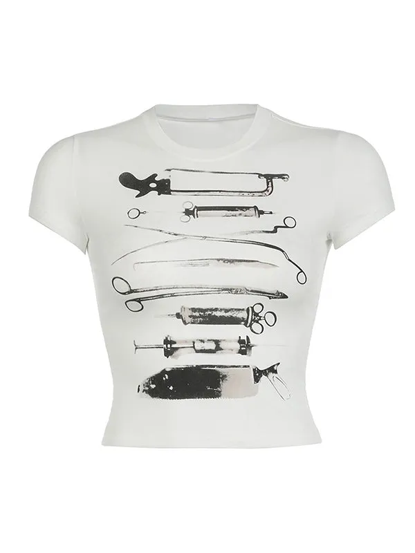 White Vintage Personalized Street Short Sleeve T-Shirt