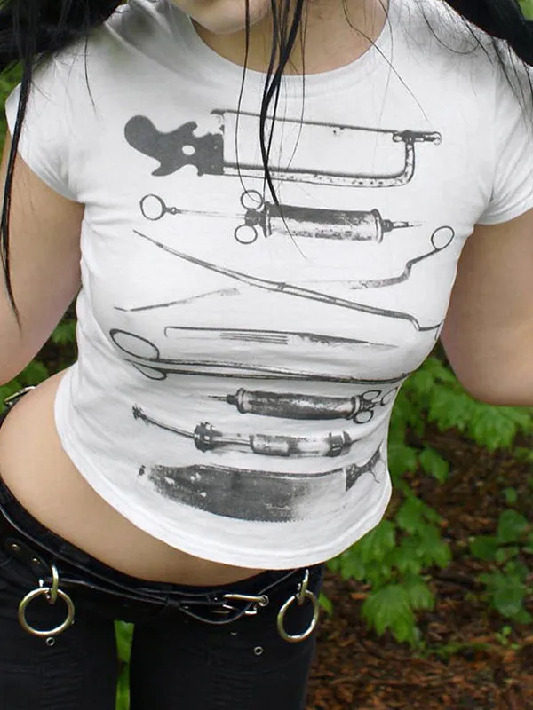 White Vintage Personalized Street Short Sleeve T-Shirt
