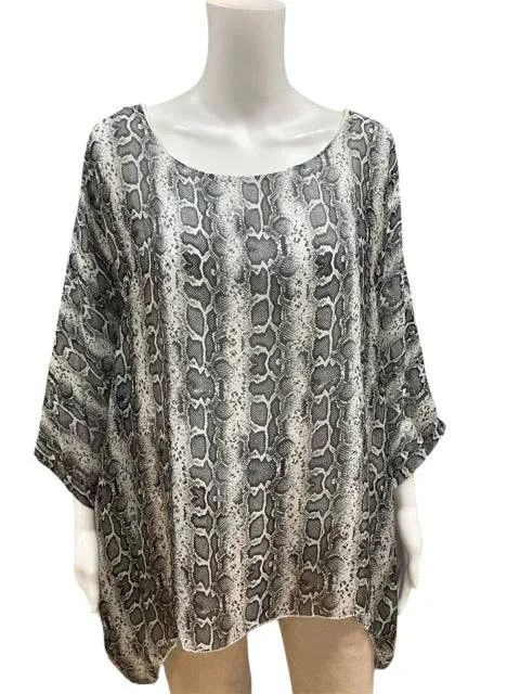 White/Gray Snake Top Size Medium