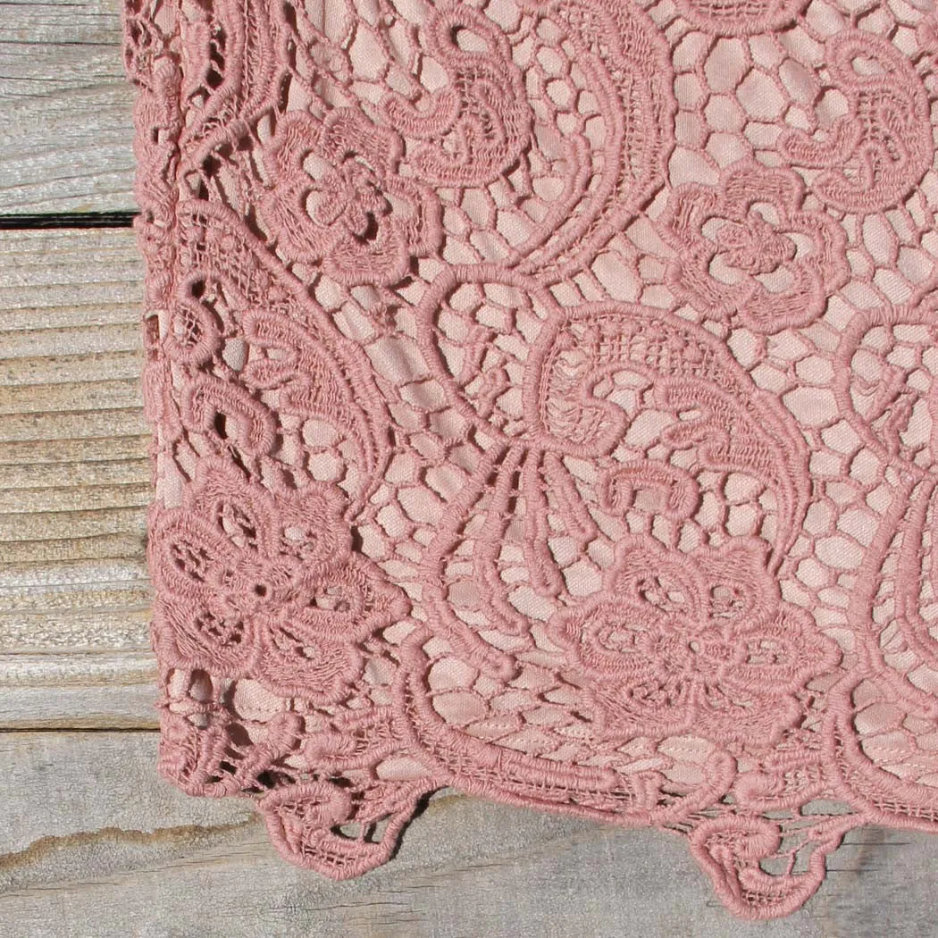 Wild Horses Lace Dress in Dusty Pink