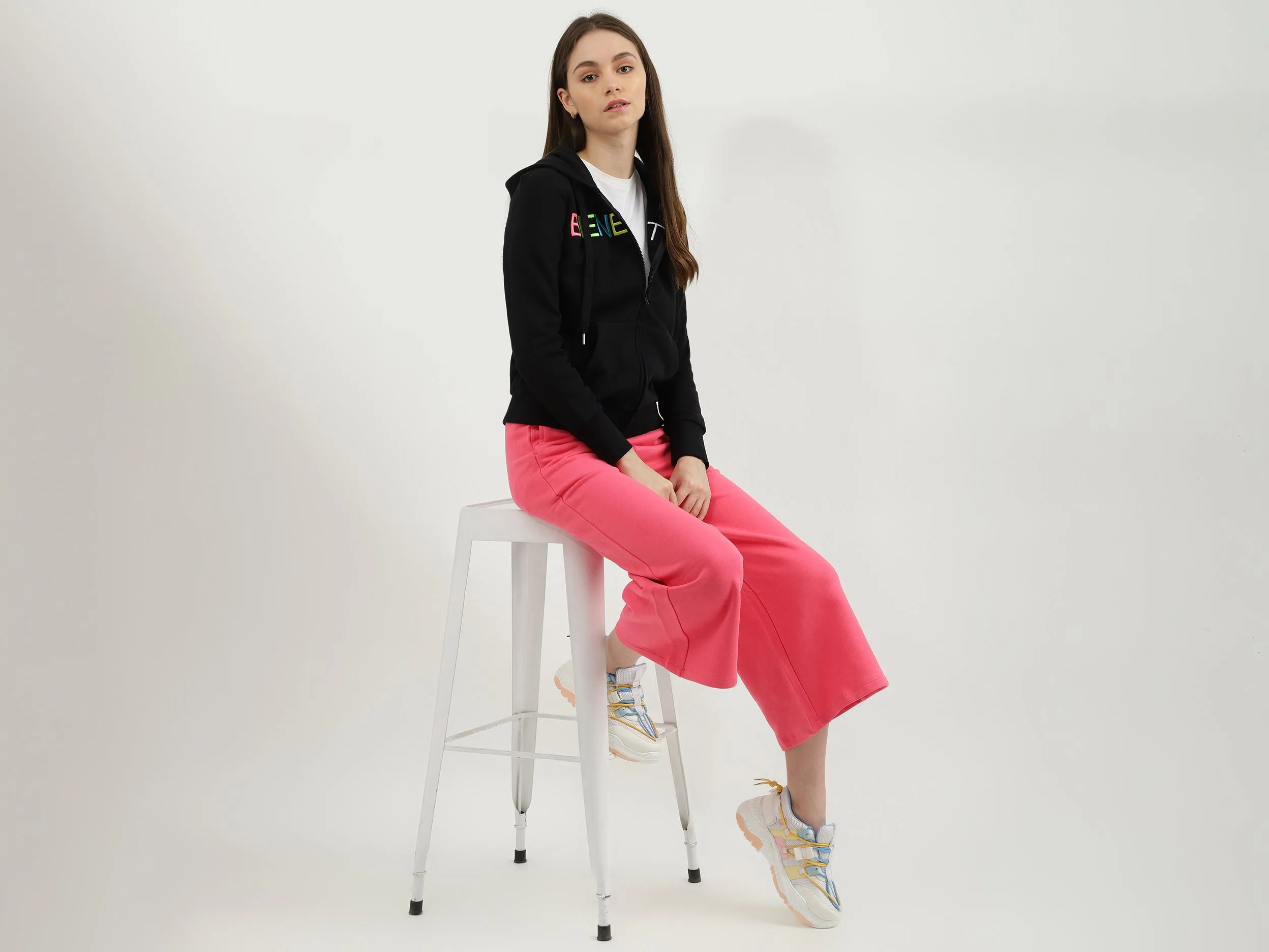 Women Solid Wide Leg Culottes