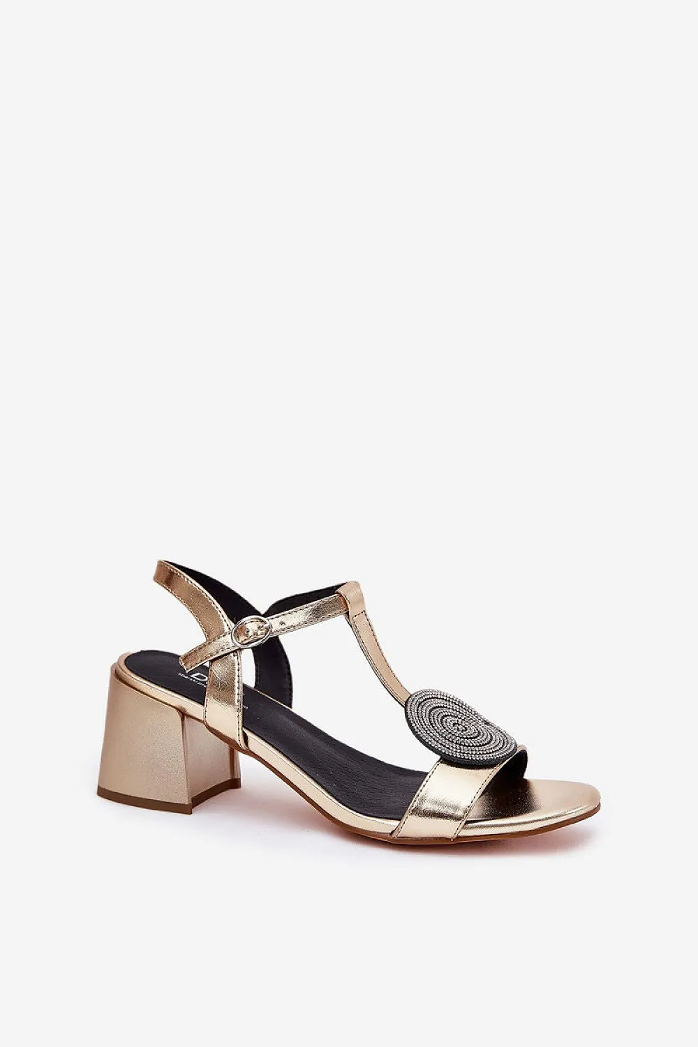 Women's natural leather heel sandals