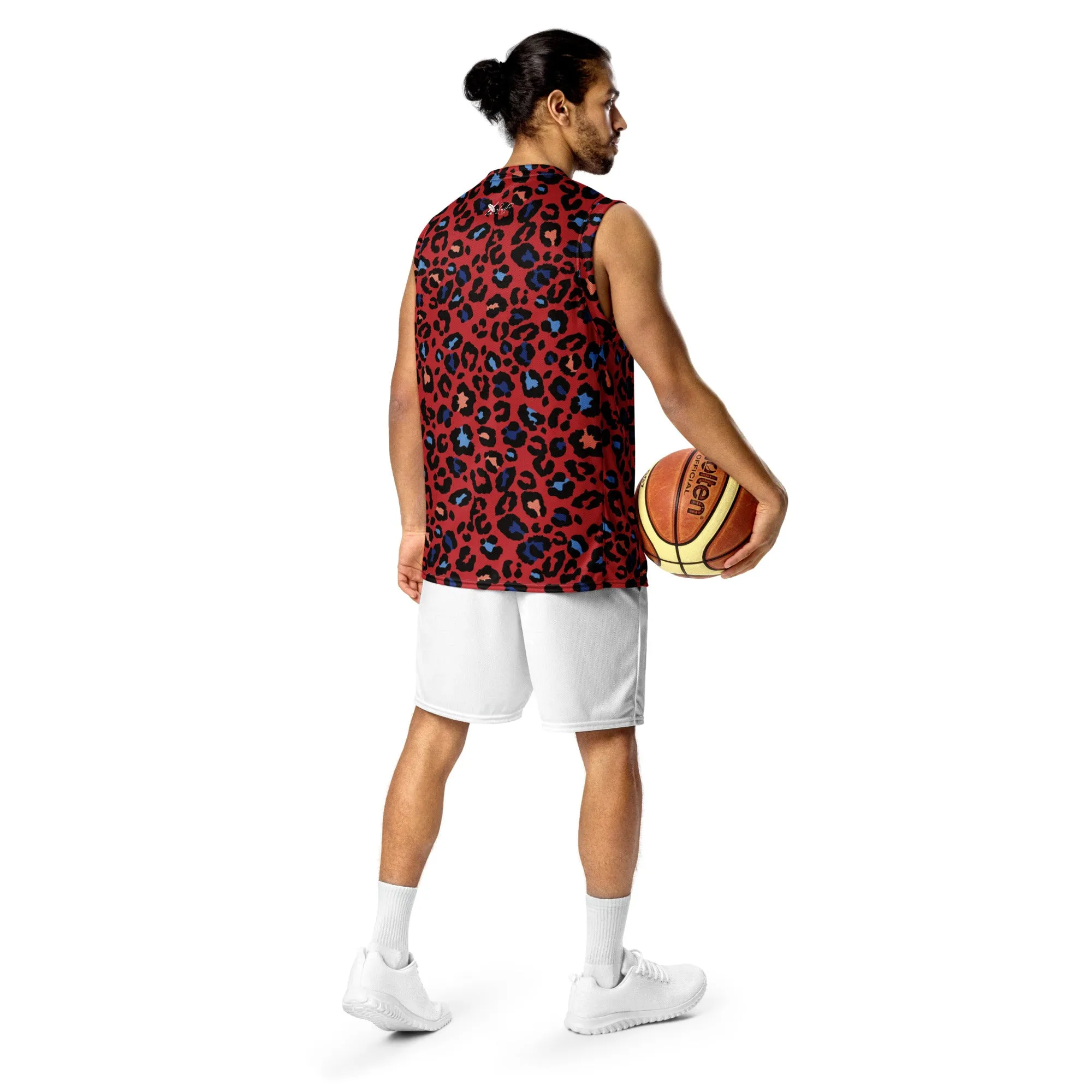 XCLUSIF POETIX RED LEOPARD unisex basketball jersey
